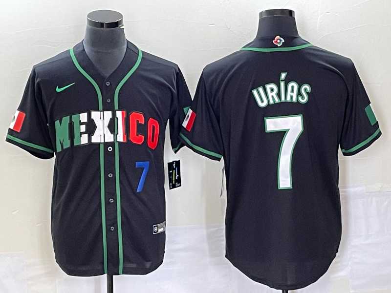 Mens Mexico Baseball #7 Julio Urias Number 2023 Black White World Classic Stitched Jersey6->2023 world baseball classic->MLB Jersey